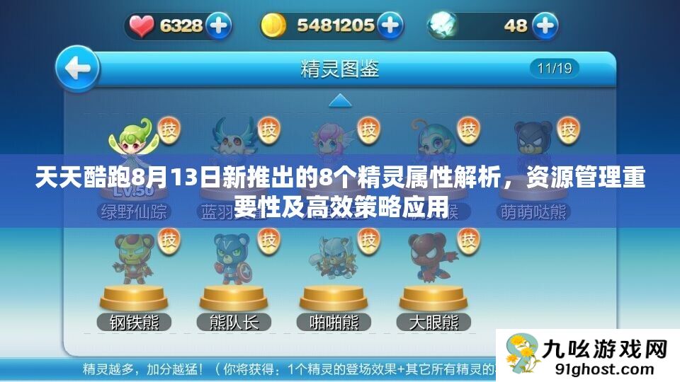 天天酷跑8月13日新推出的8个精灵属性解析