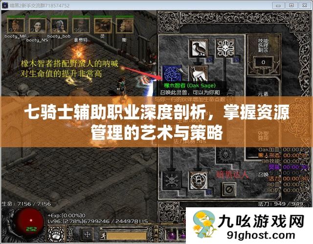七骑士辅助职业深度剖析