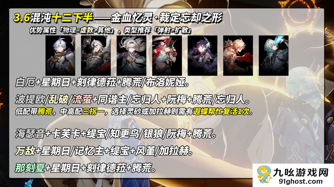 《崩坏：星穹铁道》V3.6混沌回忆13支满星配队推荐