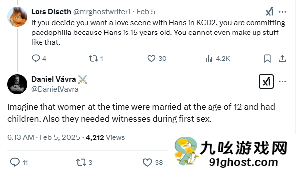 《天国：拯救2》陷入恋童癖争议 游戏中汉斯还未成年