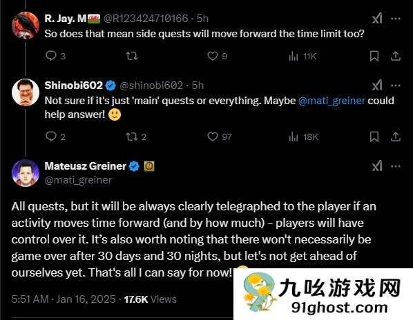 前CDPR开发人员解释新作《黎明行者之血》的限时系统 玩家无需着急