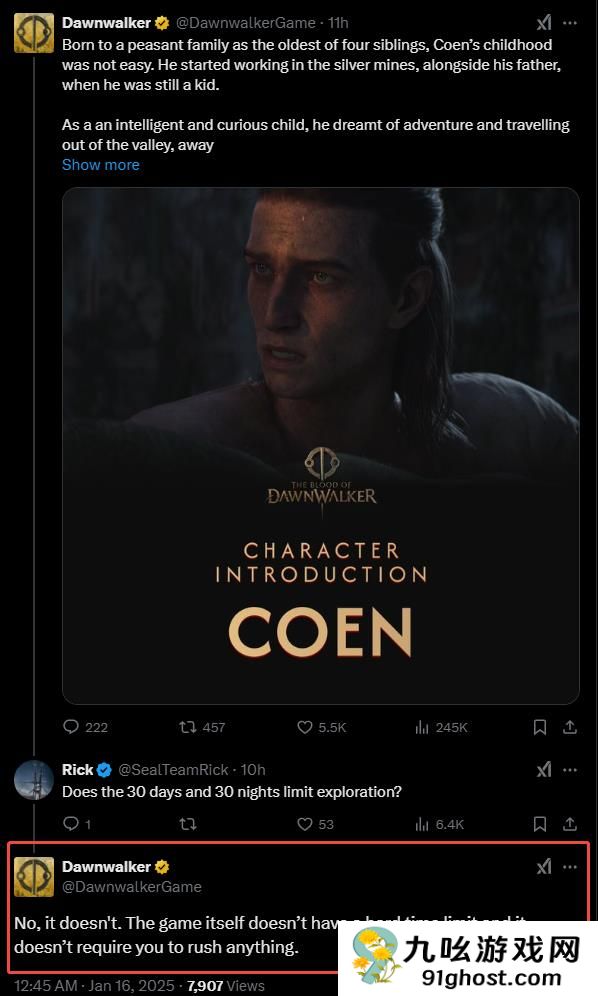 前CDPR开发人员解释新作《黎明行者之血》的限时系统 玩家无需着急