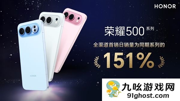 荣耀500系列首销卖爆：销量达前代151%