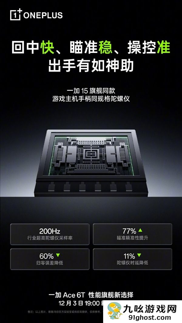 FPS电竞神器！一加Ace  6T升级旗舰同款陀螺仪：人枪合一 指哪打哪